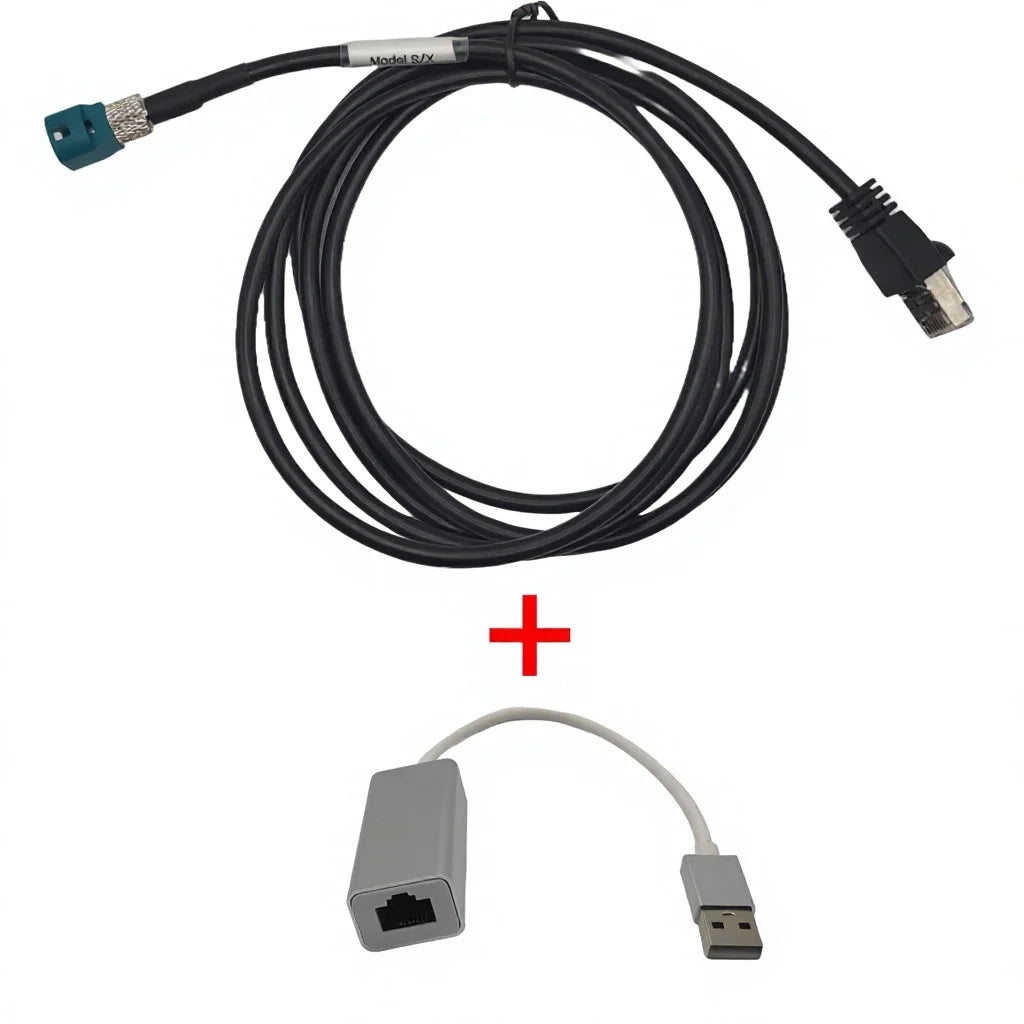 2M Diagnostics Ethernet Cable for Tesla Toolbox + ETH/USB Adapter – Model S/X All Versions
